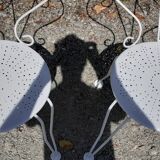 Old white wrought iron garden set