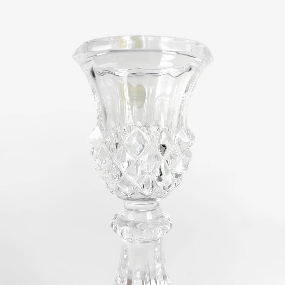 Pair of cristal d'arques candlesticks, maintenon model, 1980s