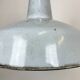 Industrial light grey enamel factory lamp with cast iron top, 1950s