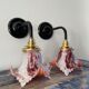 Pair of new electrified art deco wall lamps