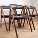 4 Danish chairs in Afromosia and skai model 205 by Thomas Harlev
