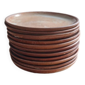 Set of 11 glazed stoneware plates