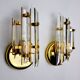 Pair of Venini wall lamps cut glass Murano Italy 1980