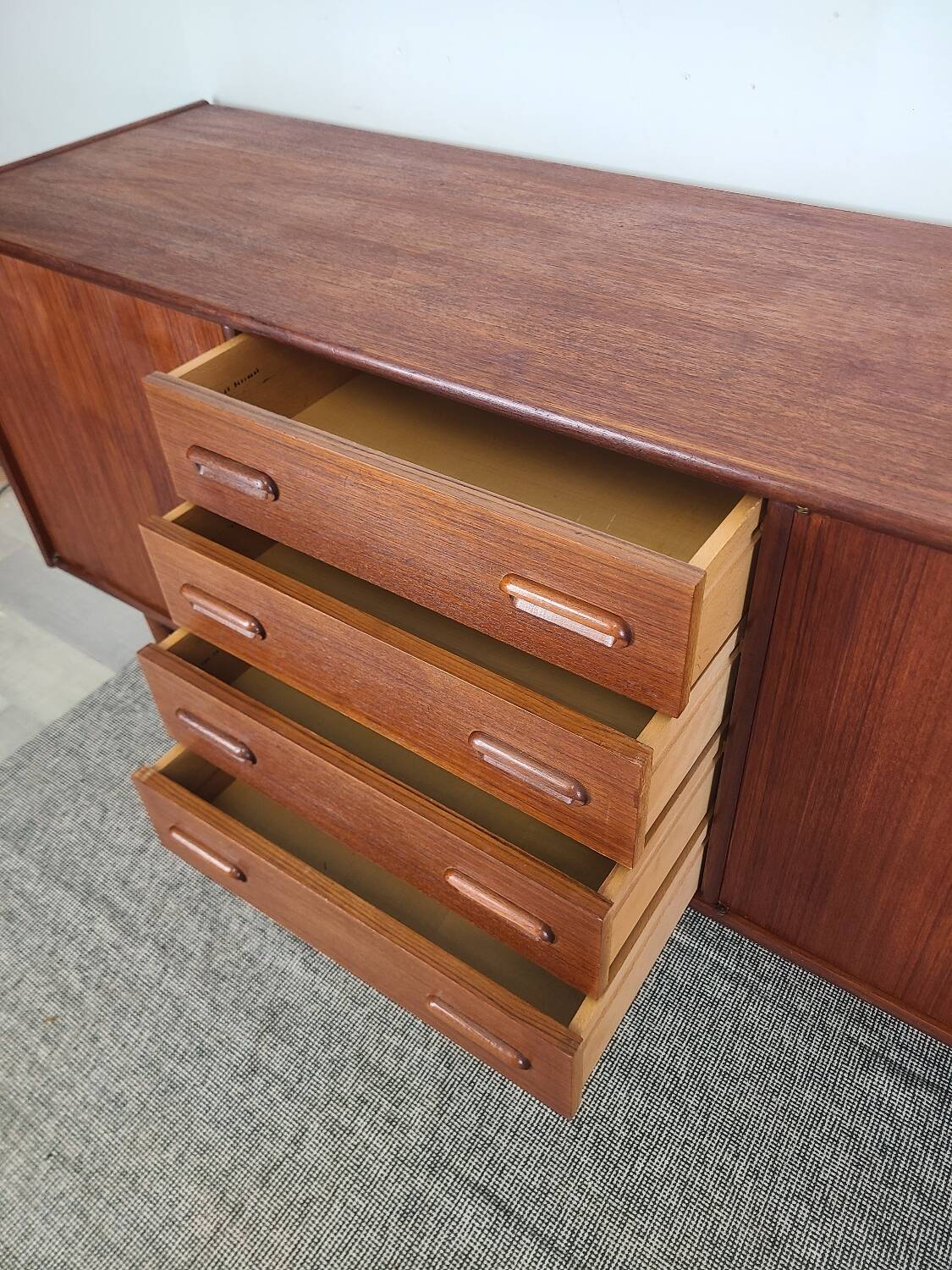 Vintage Danish teak enfilade from the 1960s.