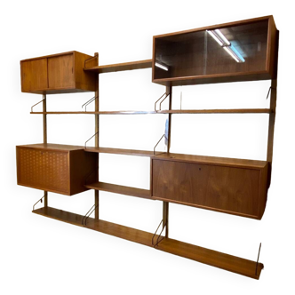 Vintage Scandinavian Teak Wall Unit by Poul Cadovius for Royal System, 1960s