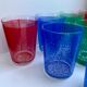 Set of 8 colored water glasses 70s