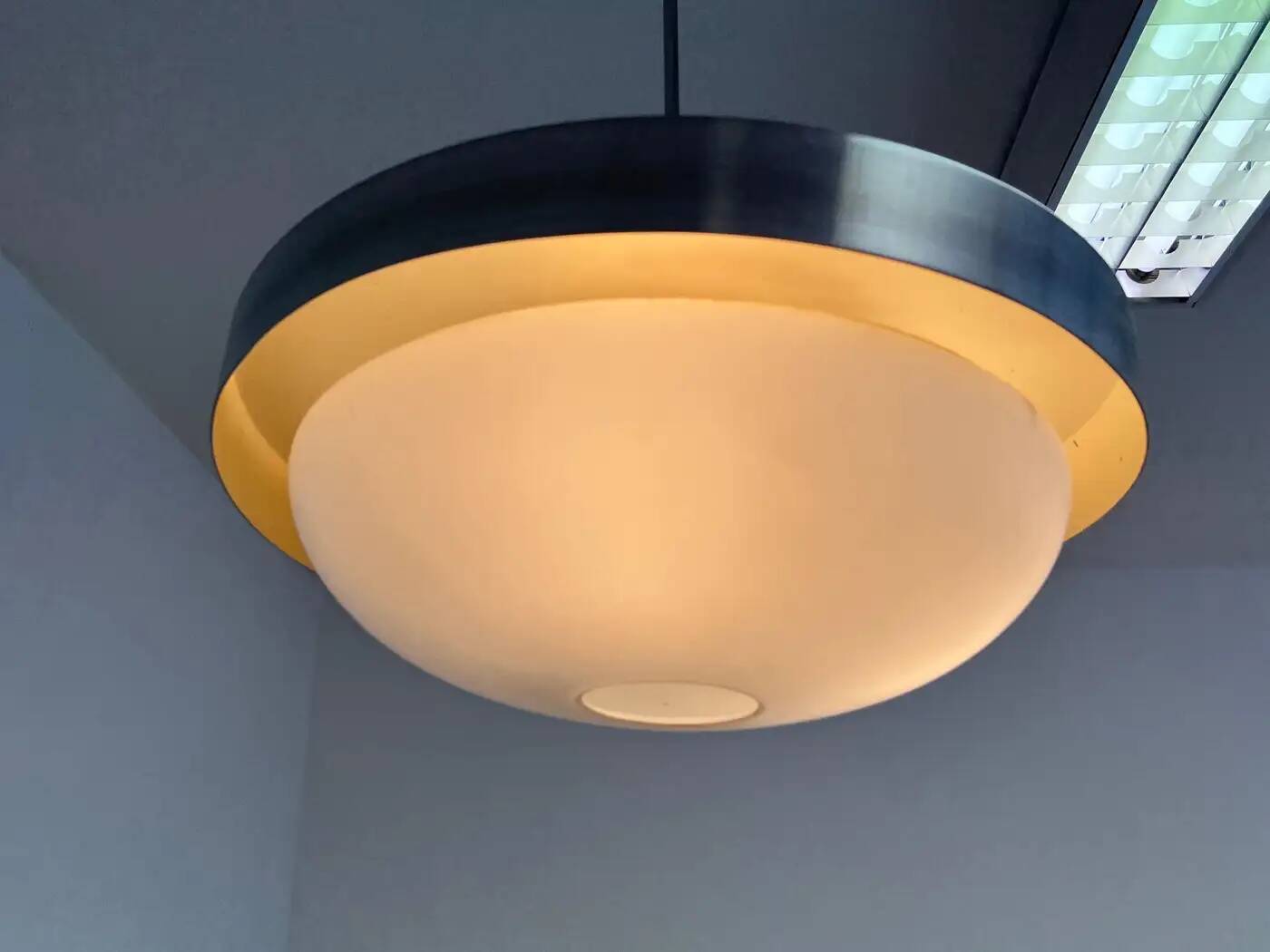 Space age aluminium midcentury UFO pendant - 1970s