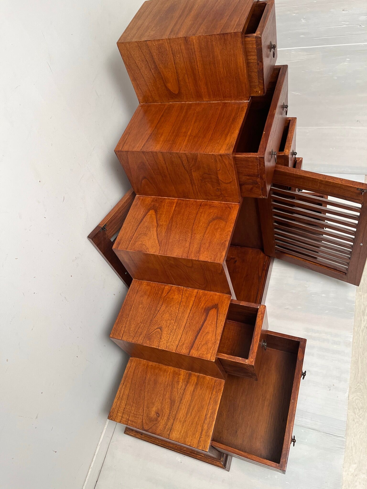 Staircase cabinet 1 door 7 drawers