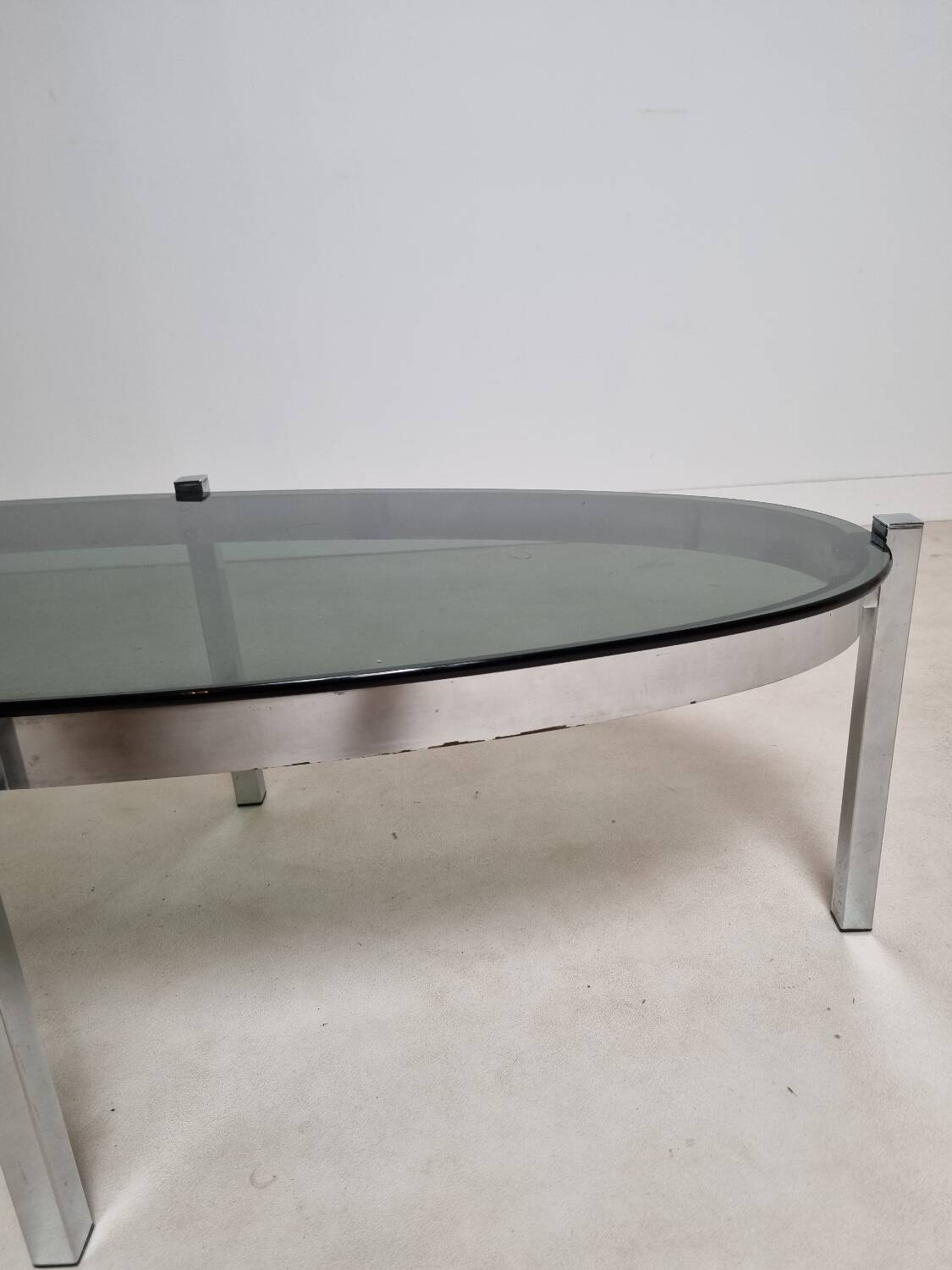 Vintage chrome and smoked glass coffee table