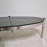 Vintage chrome and smoked glass coffee table