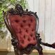 Fauteuil en acajou 19ème richement sculpté de style baroque