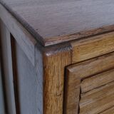 chest of drawers oak five drawers 1950s