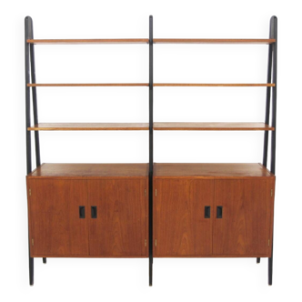 Scandinavian "double" teak bookcase, Sweden, 1950