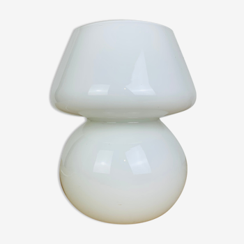 Lampe champignon opaline blanche vintage