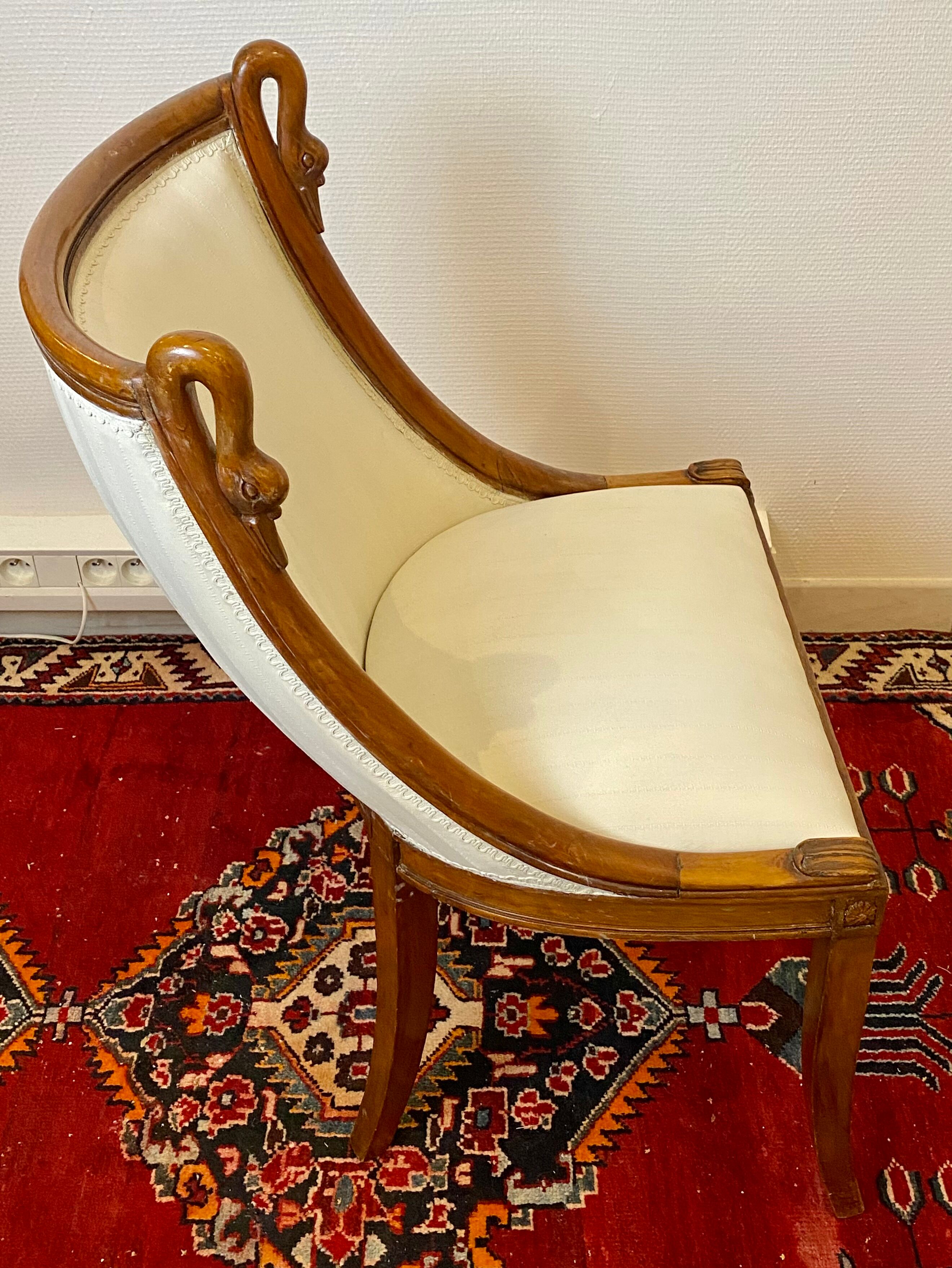 Pair of Chairs Rising Swan Collar Restoration Period