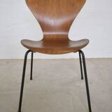 Chaises de salle à manger modèle 3107 en teck par Arne Jacobsen pour Fritz Hansen, lot de 2