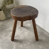 50s tripod oak stool