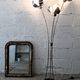 Large lamp on foot / Lamplamp flowers stainless and chrome / Vintage 1960 - 1970