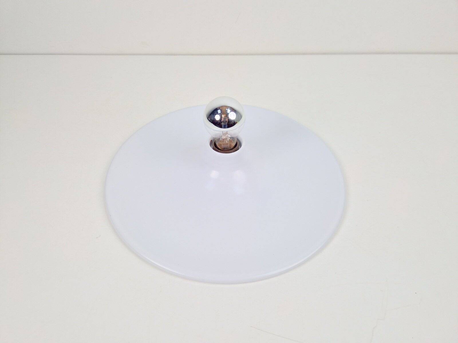Vintage White UFO Disc Wall Lamps from Targetti Sankey, 1970s, Set of 4