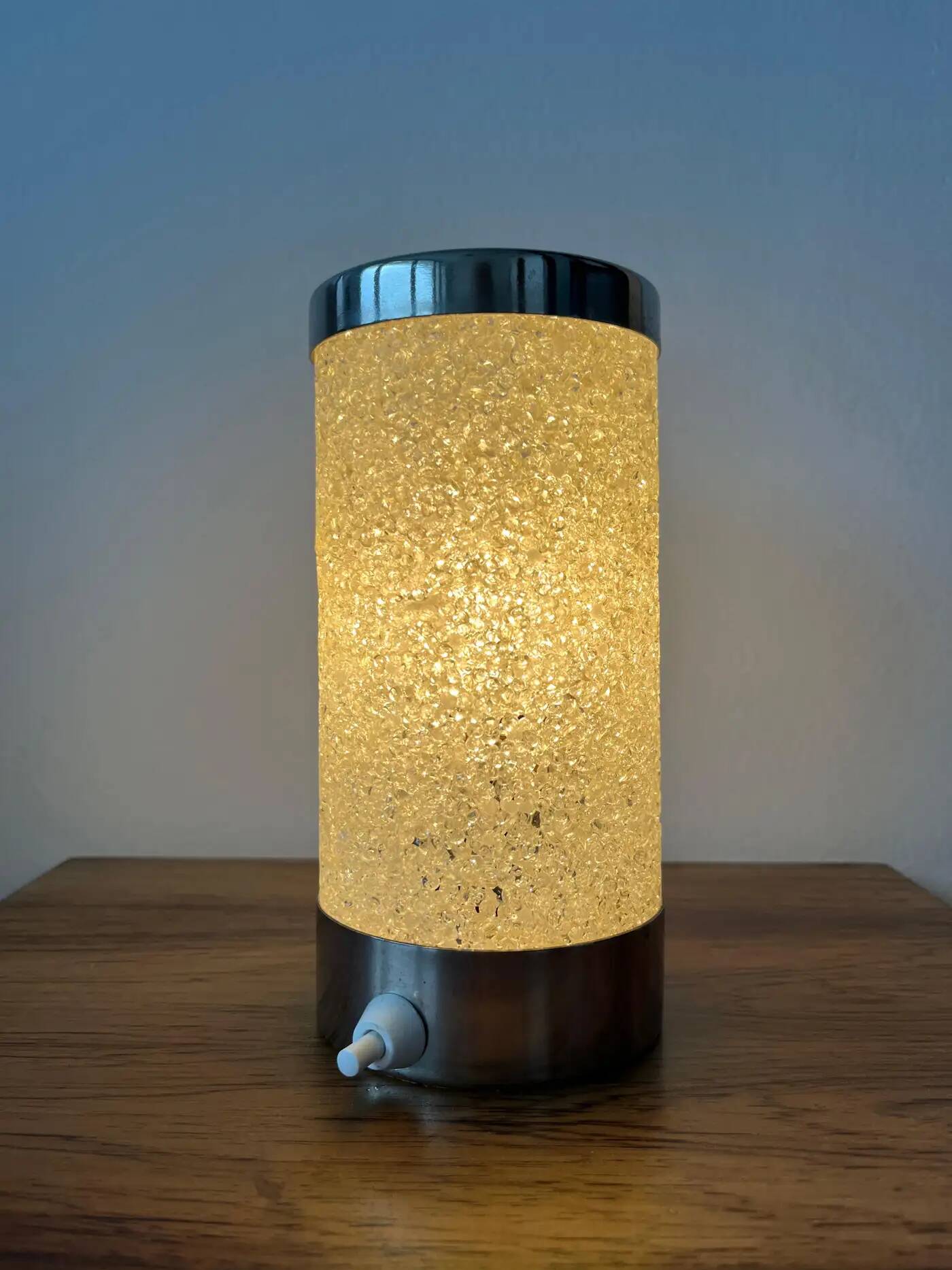 Midcentury design plastic and chrome table lamp by Aka, Germany, 1960s