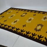 Midcentury design geometric rug / carpet, 1970s / Czechoslovakia