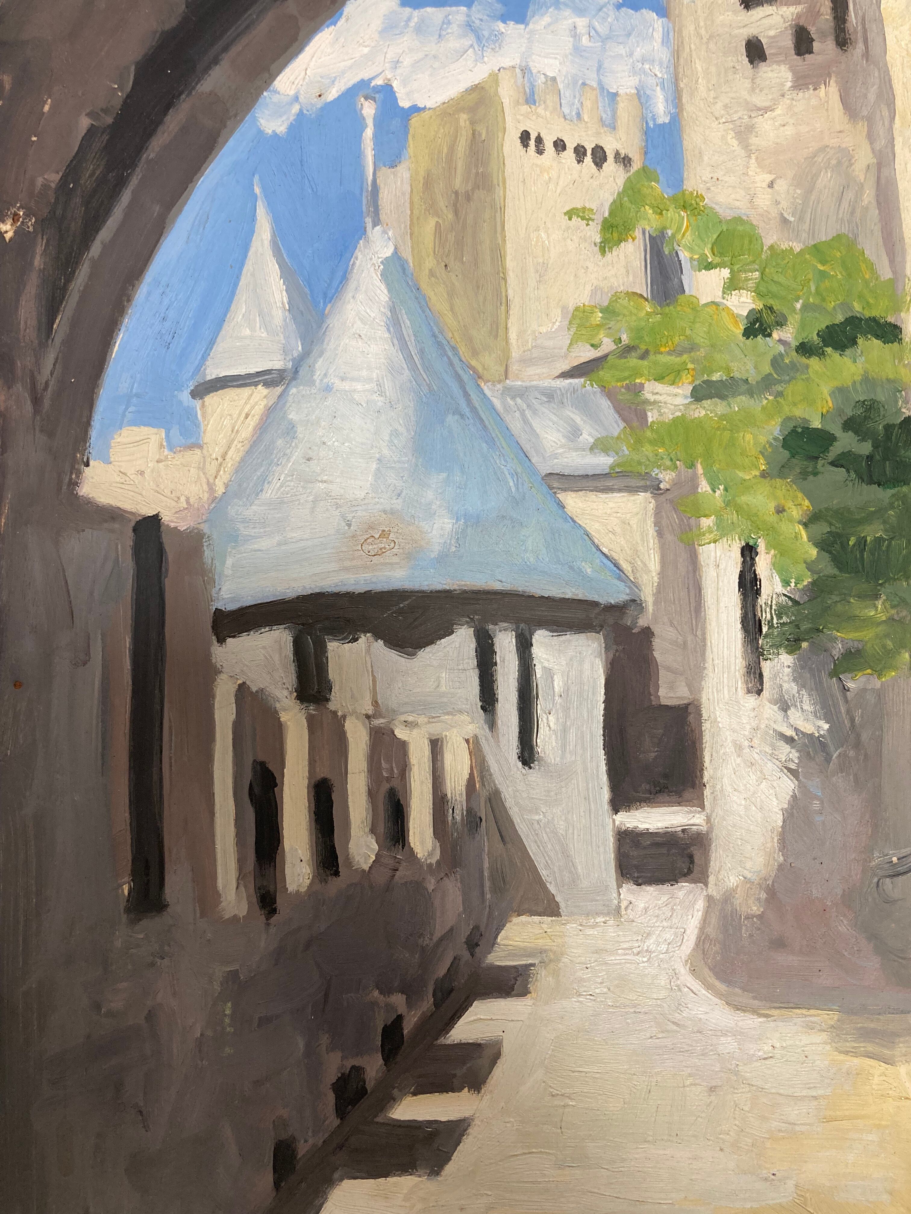 Oil on vintage panel