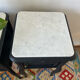 Pair of marble and wood bedside curved feet