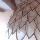 Large old chandelier in the shape of lotus flowers in mother-of-pearl and brass/ lotus flower ceiling light