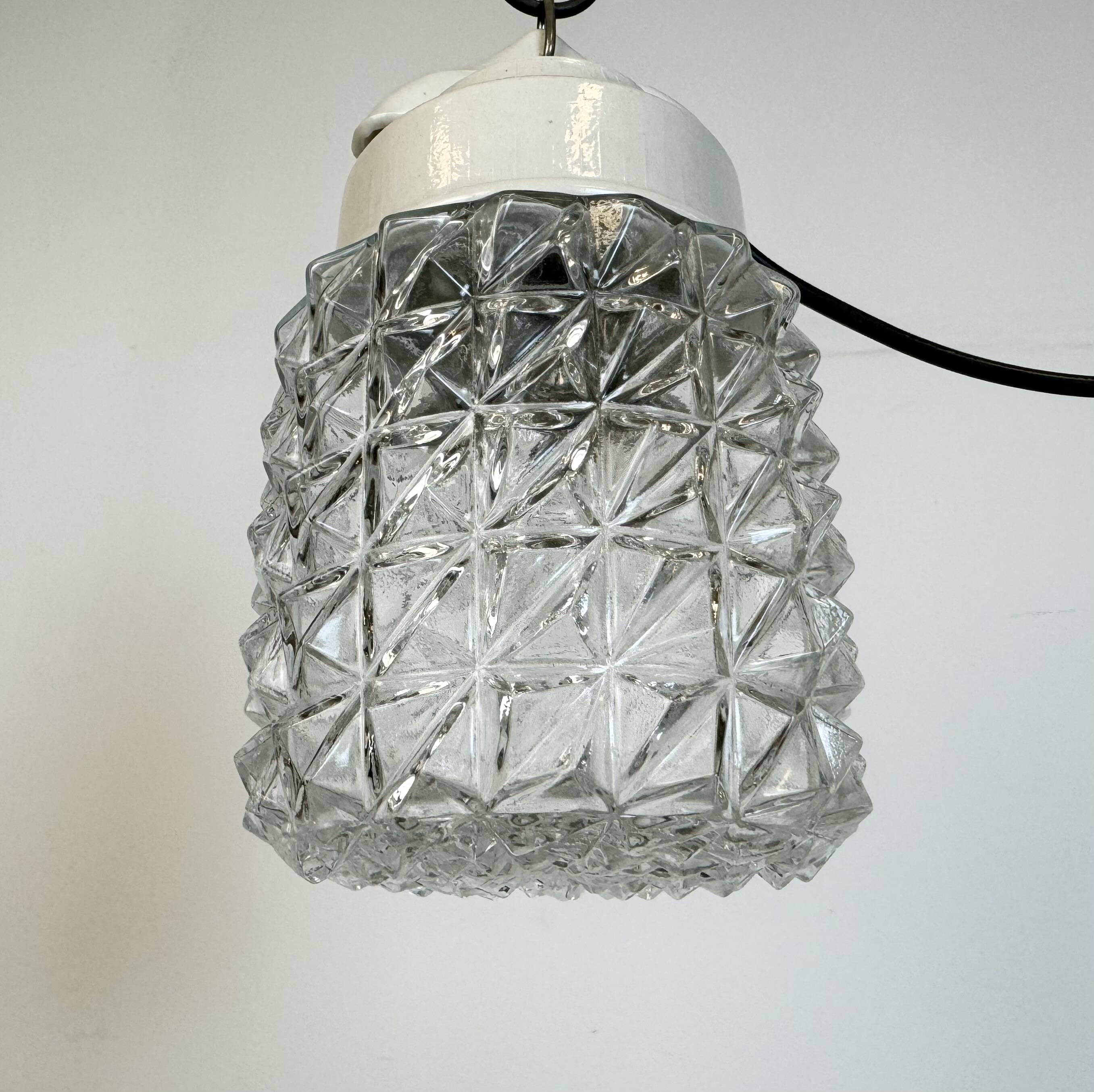 Vintage White Porcelain Pendant Light, 1970s