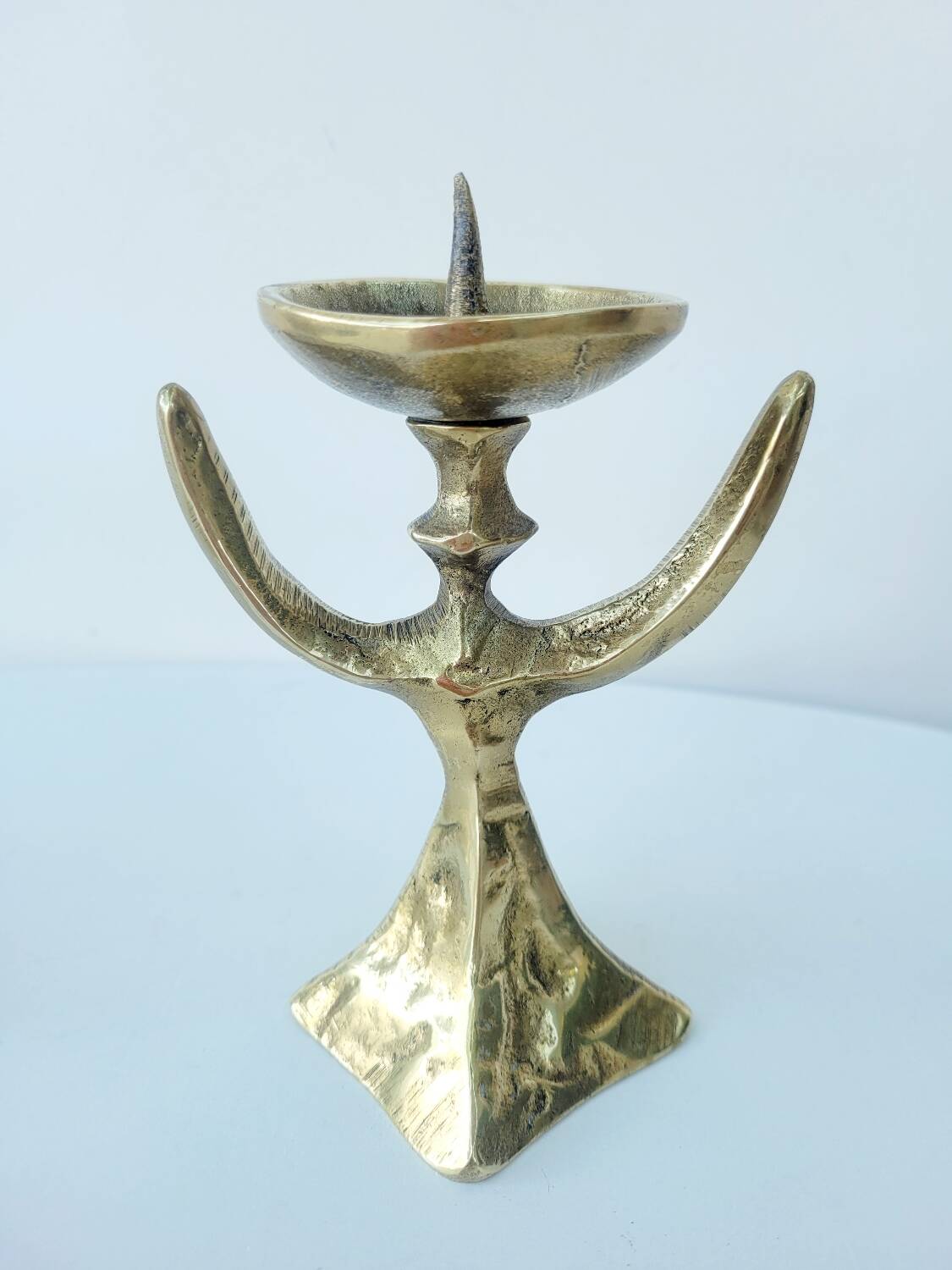 2 old candlesticks female model heavy brass