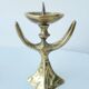 2 old candlesticks female model heavy brass