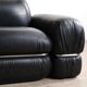Modular sofa in black leather by Rodolfo Bonetto for Tecnosalotto, 1960s