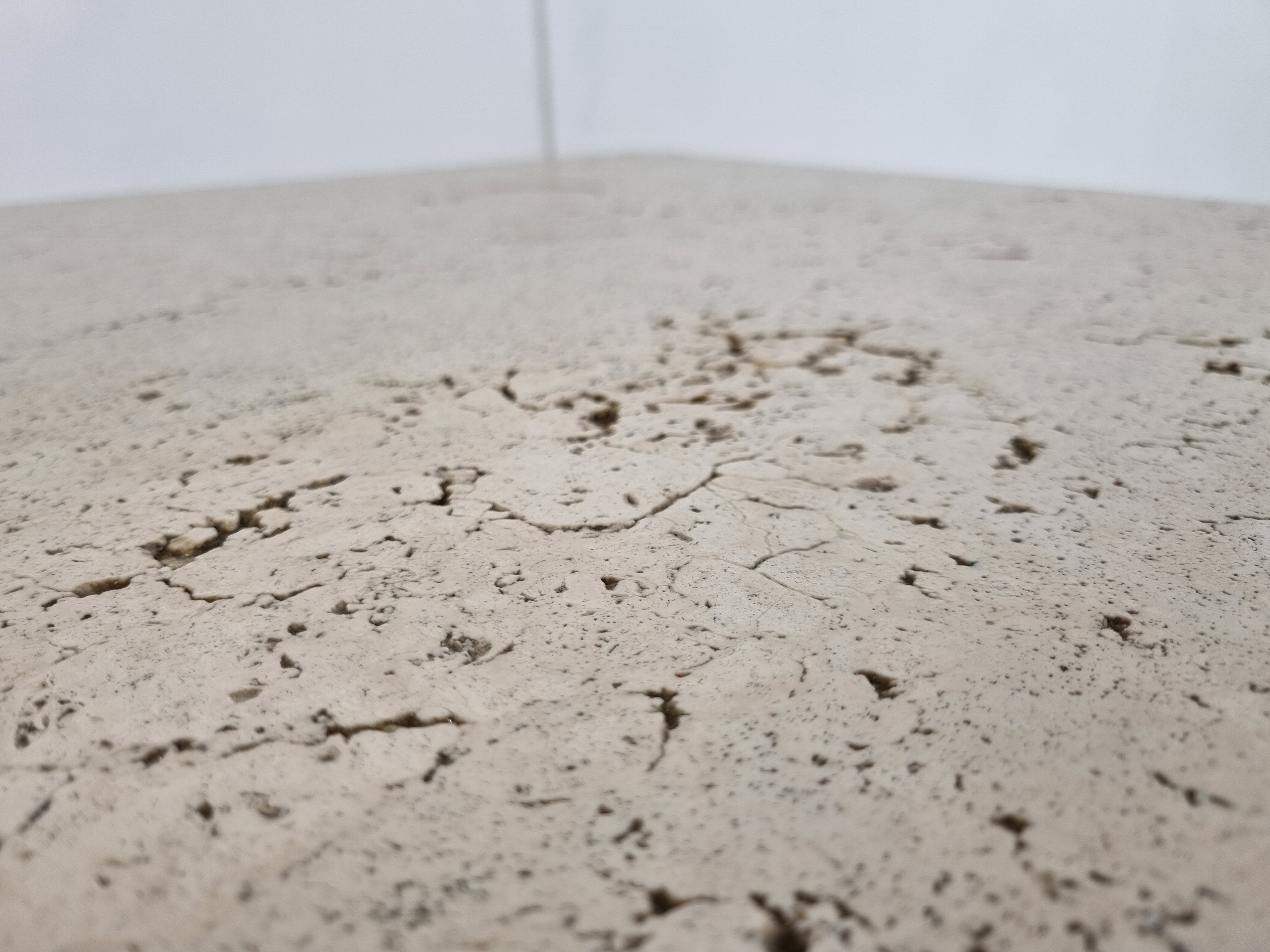 Angelo Mangiarotti Travertine Coffee Table for Up&Up, Italy