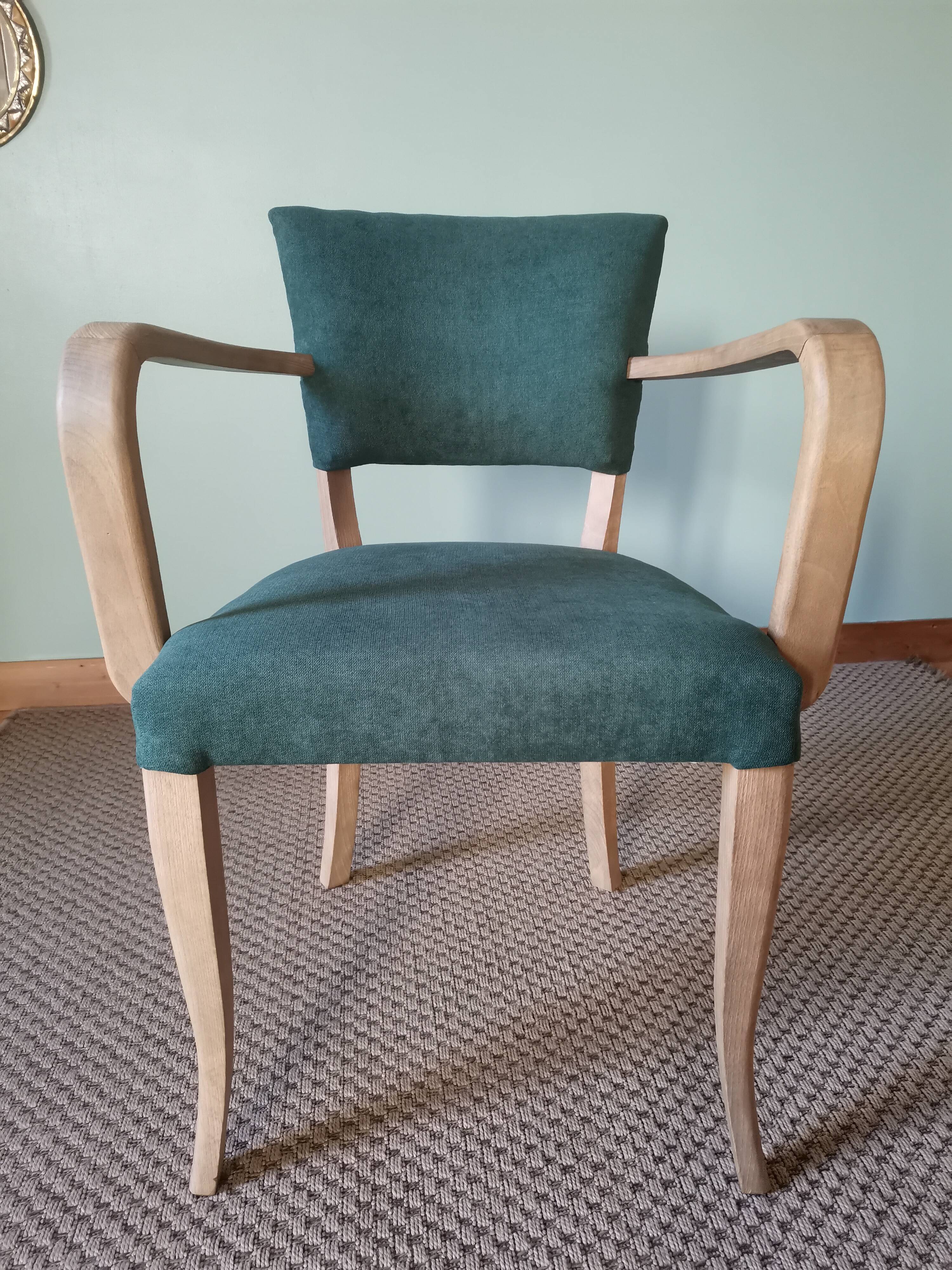 Green Art Deco bridge armchairs
