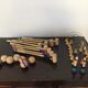 Jeu de croquet de table en bois vintage