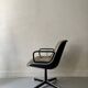 Velvet office chair with armrest by C. POLLOCK for Knoll