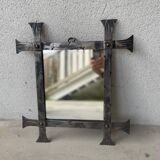 Miroir brutaliste en fer forgé