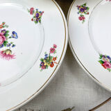 4 small plates iron earth salins model "anny" floral pattern