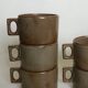 Ensemble de 6 tasses et soucoupes en grés