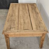Antique low farmhouse table in beech wood