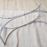 70's glass and chrome metal coffee table