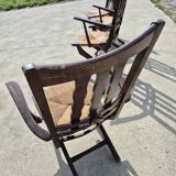 Set 4 vintage Triconfort France adjustible 1960s deckchair