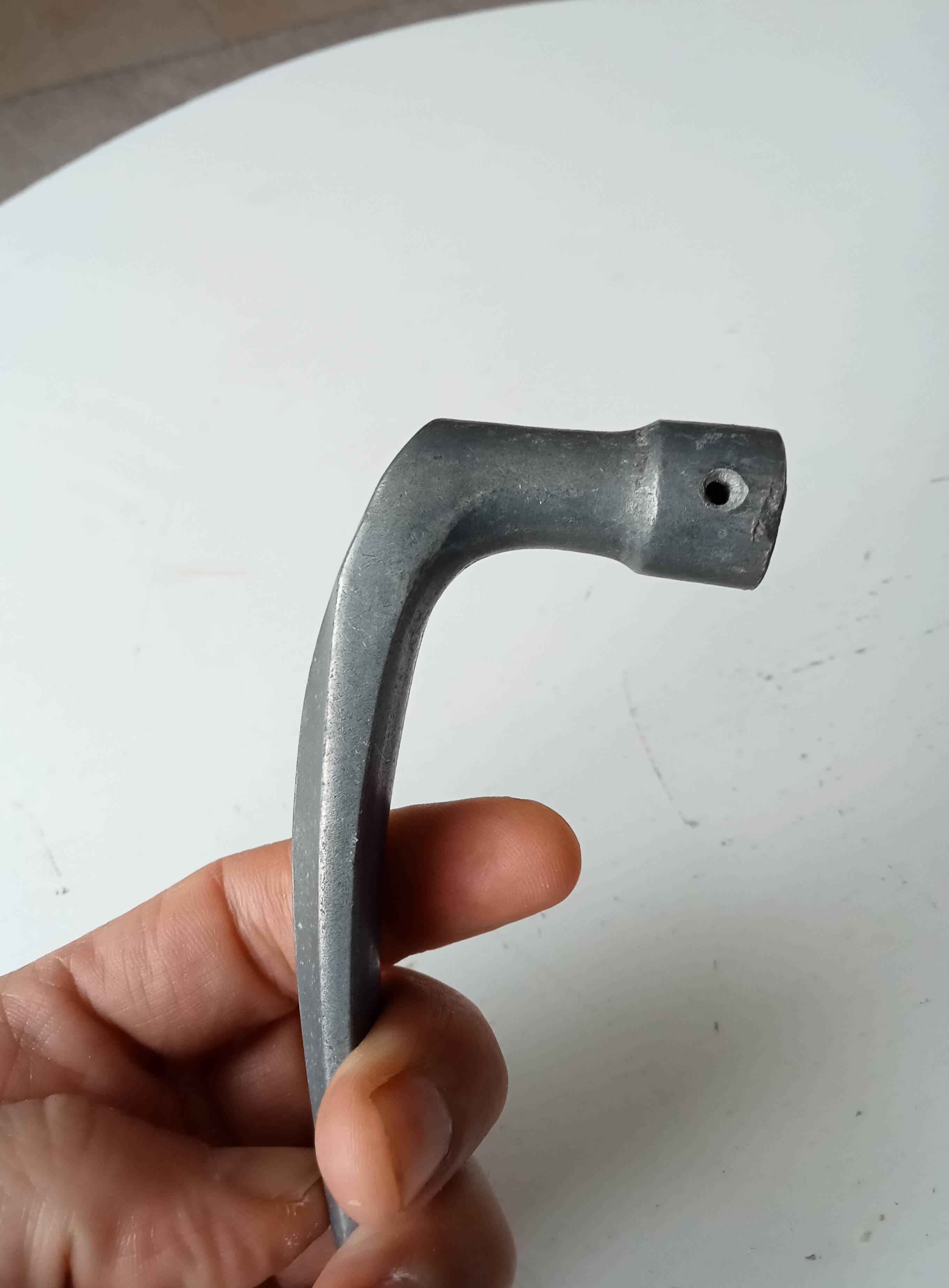 Art Deco door handle lever in solid aluminium