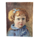 Portrait of a child signed Morin 1922 – oil on mounted panel 29 × 35 cm
