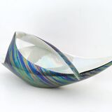 Vintage White and Iridescent Ceramic Bowl or Centerpiece N 6768 by Lusso, Italy