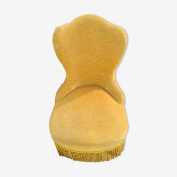 Yellow toad armchair with fringes