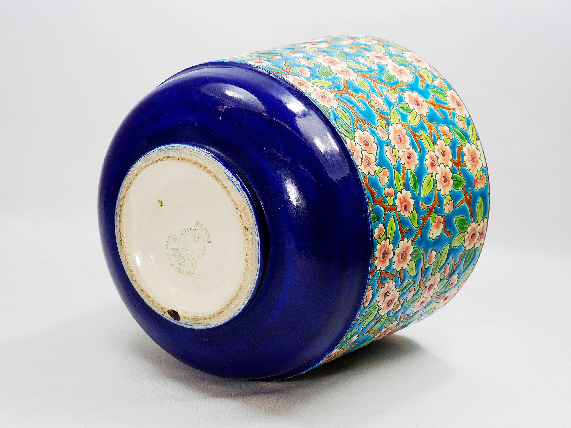 French Art Deco Longwy Faience Cachepot 1940s