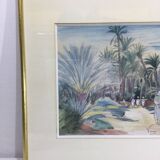 Henri Verge Sarrat – Drawing on watercolor “Oasis”