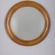 Vintage 1970s round wall mirror in walnut wood, Italian design