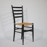 B&B Italy Wicker Chairs Table Colorful Mid-Century Design 60s 70s, Set of 5